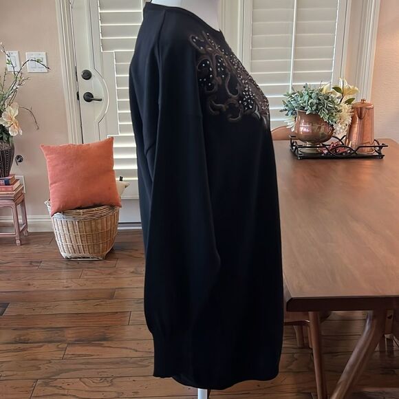 Vintage Escada 100% Wool Sweater Floral Embroidered Germany Designer Size 34 - Picture 4 of 10